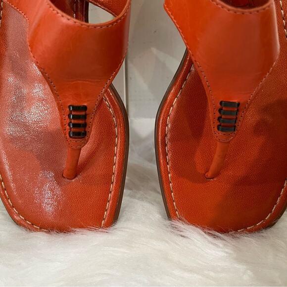 NEW Enzo Angiolini Leather Square Low Mod Heel Thong Slip On Sandals 5.5 NWOB - Picture 5 of 14